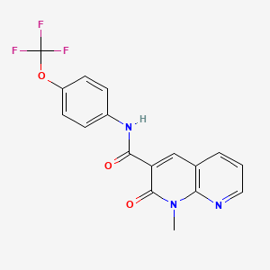 molecular formula C17H12F3N3O3 B3000117 1-methyl-2-oxo-N-(4-(trifluoromethoxy)phenyl)-1,2-dihydro-1,8-naphthyridine-3-carboxamide CAS No. 899968-96-8