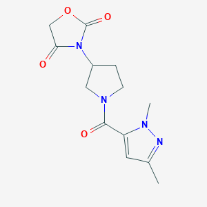 3-(1-(1,3-dimethyl-1H-pyrazole-5-carbonyl)pyrrolidin-3-yl)oxazolidine-2,4-dione
