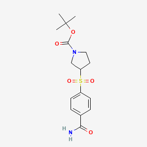 molecular formula C15H20N2O5S B3000121 3-(4-Carbamoylphenylsulfonyl)pyrrolidine-1-carboxylic acid tert-butyl ester CAS No. 887587-88-4