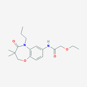 molecular formula C18H26N2O4 B3000122 N-(3,3-dimethyl-4-oxo-5-propyl-2,3,4,5-tetrahydrobenzo[b][1,4]oxazepin-7-yl)-2-ethoxyacetamide CAS No. 921521-95-1