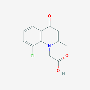 molecular formula C12H10ClNO3 B3000130 (8-氯-2-甲基-4-氧代喹啉-1(4H)-基)乙酸 CAS No. 1083197-22-1