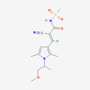 (E)-2-Cyano-3-[1-(1-methoxypropan-2-yl)-2,5-dimethylpyrrol-3-yl]-N-methylsulfonylprop-2-enamide