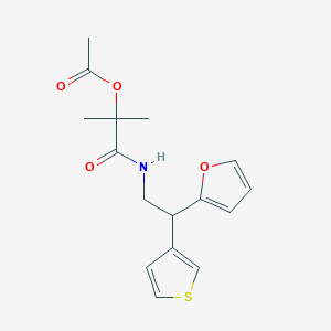 molecular formula C16H19NO4S B3000141 1-{[2-(Furan-2-yl)-2-(thiophen-3-yl)ethyl]carbamoyl}-1-methylethyl acetate CAS No. 2097896-65-4