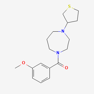 molecular formula C17H24N2O2S B3000144 (3-Methoxyphenyl)(4-(tetrahydrothiophen-3-yl)-1,4-diazepan-1-yl)methanone CAS No. 2310221-22-6