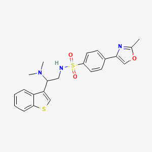 molecular formula C22H23N3O3S2 B3000145 N-(2-(benzo[b]thiophen-3-yl)-2-(dimethylamino)ethyl)-4-(2-methyloxazol-4-yl)benzenesulfonamide CAS No. 2034300-69-9