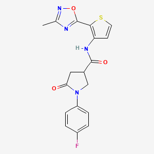 1-(4-fluorophenyl)-N-(2-(3-methyl-1,2,4-oxadiazol-5-yl)thiophen-3-yl)-5-oxopyrrolidine-3-carboxamide