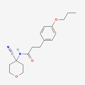 molecular formula C18H24N2O3 B3000149 N-(4-Cyanooxan-4-YL)-3-(4-propoxyphenyl)propanamide CAS No. 1436183-52-6
