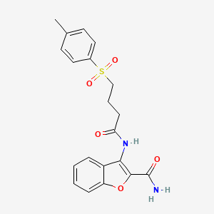 molecular formula C20H20N2O5S B3000150 3-(4-Tosylbutanamido)benzofuran-2-carboxamide CAS No. 941987-14-0