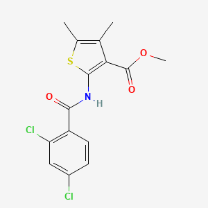 molecular formula C15H13Cl2NO3S B3000151 Methyl 2-(2,4-dichlorobenzamido)-4,5-dimethylthiophene-3-carboxylate CAS No. 551910-85-1