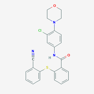 N-[3-chloro-4-(4-morpholinyl)phenyl]-2-[(2-cyanophenyl)sulfanyl]benzamide