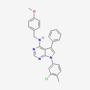 molecular formula C27H23ClN4O B3000174 7-(3-chloro-4-methylphenyl)-N-(4-methoxybenzyl)-5-phenyl-7H-pyrrolo[2,3-d]pyrimidin-4-amine CAS No. 477229-61-1