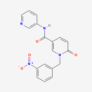 molecular formula C18H14N4O4 B3000177 1-(3-nitrobenzyl)-6-oxo-N-(pyridin-3-yl)-1,6-dihydropyridine-3-carboxamide CAS No. 923679-53-2