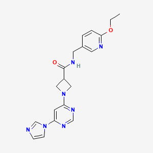 1-(6-(1H-imidazol-1-yl)pyrimidin-4-yl)-N-((6-ethoxypyridin-3-yl)methyl)azetidine-3-carboxamide