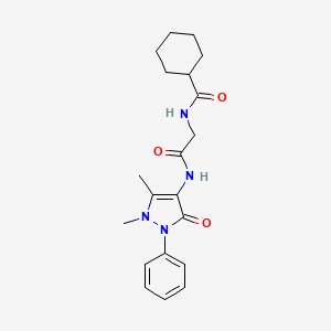 N-[2-[(1,5-dimethyl-3-oxo-2-phenylpyrazol-4-yl)amino]-2-oxoethyl]cyclohexanecarboxamide