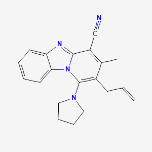 molecular formula C20H20N4 B3000184 2-Allyl-3-methyl-1-pyrrolidin-1-ylpyrido[1,2-a]benzimidazole-4-carbonitrile CAS No. 612037-61-3