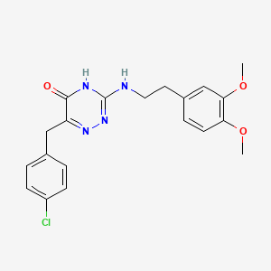 6-(4-chlorobenzyl)-3-((3,4-dimethoxyphenethyl)amino)-1,2,4-triazin-5(4H)-one