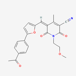 (5Z)-5-{[5-(4-acetylphenyl)furan-2-yl]methylidene}-1-(2-methoxyethyl)-4-methyl-2,6-dioxo-1,2,5,6-tetrahydropyridine-3-carbonitrile