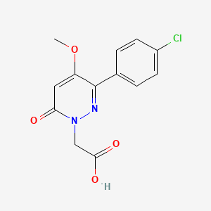 molecular formula C13H11ClN2O4 B3000197 2-(3-(4-Chlorophenyl)-4-methoxy-6-oxopyridazin-1(6H)-yl)acetic acid CAS No. 1429901-84-7