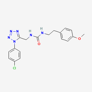 molecular formula C18H19ClN6O2 B3000198 1-((1-(4-chlorophenyl)-1H-tetrazol-5-yl)methyl)-3-(4-methoxyphenethyl)urea CAS No. 941923-06-4