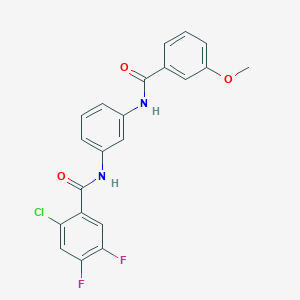 molecular formula C21H15ClF2N2O3 B300021 2-chloro-4,5-difluoro-N-{3-[(3-methoxybenzoyl)amino]phenyl}benzamide 