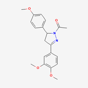 1-[5-(3,4-Dimethoxyphenyl)-3-(4-methoxyphenyl)-3,4-dihydropyrazol-2-yl]ethanone