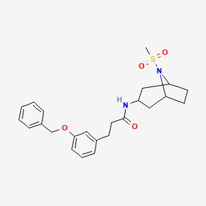 3-(3-(benzyloxy)phenyl)-N-(8-(methylsulfonyl)-8-azabicyclo[3.2.1]octan-3-yl)propanamide