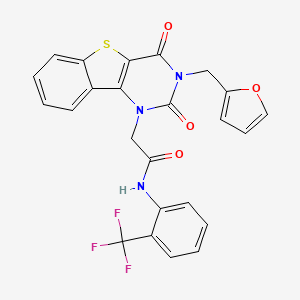 2-(3-(furan-2-ylmethyl)-2,4-dioxo-3,4-dihydrobenzo[4,5]thieno[3,2-d]pyrimidin-1(2H)-yl)-N-(2-(trifluoromethyl)phenyl)acetamide