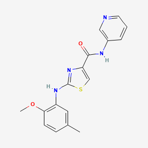 molecular formula C17H16N4O2S B3000219 2-((2-methoxy-5-methylphenyl)amino)-N-(pyridin-3-yl)thiazole-4-carboxamide CAS No. 1170857-37-0