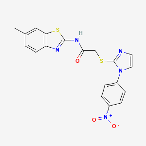 N-(6-methyl-1,3-benzothiazol-2-yl)-2-[1-(4-nitrophenyl)imidazol-2-yl]sulfanylacetamide