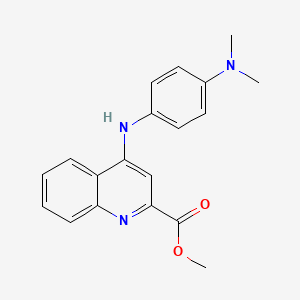 molecular formula C19H19N3O2 B3000221 Methyl 4-((4-(dimethylamino)phenyl)amino)quinoline-2-carboxylate CAS No. 1207030-84-9