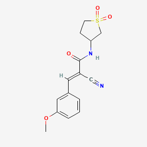 molecular formula C15H16N2O4S B3000225 (E)-2-cyano-N-(1,1-dioxothiolan-3-yl)-3-(3-methoxyphenyl)prop-2-enamide CAS No. 1164541-52-9