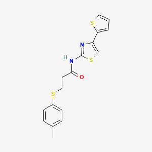 N-(4-(thiophen-2-yl)thiazol-2-yl)-3-(p-tolylthio)propanamide