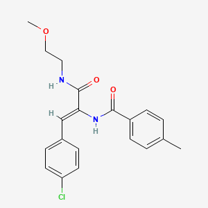 (Z)-N-(1-(4-chlorophenyl)-3-((2-methoxyethyl)amino)-3-oxoprop-1-en-2-yl)-4-methylbenzamide