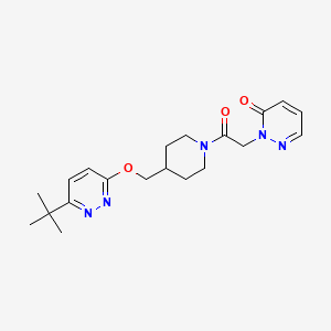 molecular formula C20H27N5O3 B3000234 2-[2-[4-[(6-Tert-butylpyridazin-3-yl)oxymethyl]piperidin-1-yl]-2-oxoethyl]pyridazin-3-one CAS No. 2309190-89-2