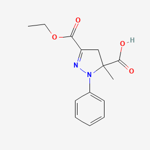 3-(Ethoxycarbonyl)-5-methyl-1-phenyl-4,5-dihydro-1H-pyrazole-5-carboxylic acid