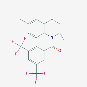 molecular formula C22H21F6NO B300024 1-[3,5-Bis(trifluoromethyl)benzoyl]-2,2,4,6-tetramethyl-1,2,3,4-tetrahydroquinoline 