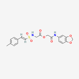 molecular formula C20H20N2O7S B3000241 [2-(1,3-benzodioxol-5-ylamino)-2-oxoethyl] 2-[[(E)-2-(4-methylphenyl)ethenyl]sulfonylamino]acetate CAS No. 878081-24-4