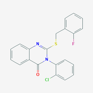 molecular formula C21H14ClFN2OS B300026 3-(2-chlorophenyl)-2-[(2-fluorobenzyl)sulfanyl]-4(3H)-quinazolinone 
