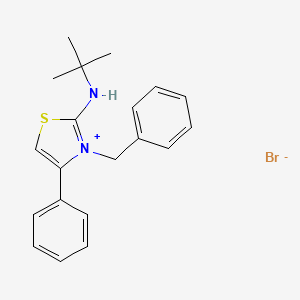 molecular formula C20H23BrN2S B3000263 3-Benzyl-2-(tert-butylamino)-4-phenylthiazol-3-ium bromide CAS No. 477526-02-6