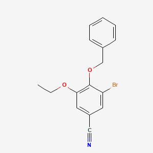 molecular formula C16H14BrNO2 B3000267 4-(苄氧基)-3-溴-5-乙氧基苯甲腈 CAS No. 330462-61-8