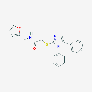 molecular formula C22H19N3O2S B300027 2-[(1,5-diphenyl-2-imidazolyl)thio]-N-(2-furanylmethyl)acetamide 