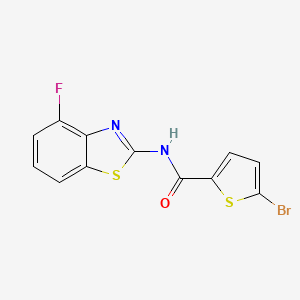 molecular formula C12H6BrFN2OS2 B3000278 5-bromo-N-(4-fluoro-1,3-benzothiazol-2-yl)thiophene-2-carboxamide CAS No. 905673-51-0