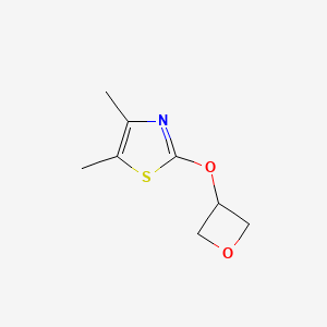 molecular formula C8H11NO2S B3000283 4,5-二甲基-2-(氧杂环丁-3-氧基)-1,3-噻唑 CAS No. 2199590-29-7