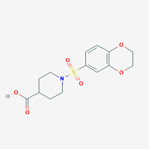 molecular formula C14H17NO6S B3000286 1-(2,3-Dihydro-benzo[1,4]dioxine-6-sulfonyl)-piperidine-4-carboxylic acid CAS No. 461456-17-7