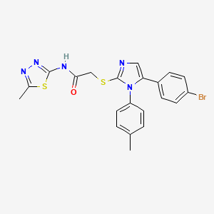 2-((5-(4-bromophenyl)-1-(p-tolyl)-1H-imidazol-2-yl)thio)-N-(5-methyl-1,3,4-thiadiazol-2-yl)acetamide