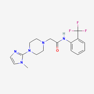 molecular formula C17H20F3N5O B3000303 2-(4-(1-methyl-1H-imidazol-2-yl)piperazin-1-yl)-N-(2-(trifluoromethyl)phenyl)acetamide CAS No. 1021036-62-3