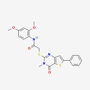 molecular formula C23H21N3O4S2 B3000304 N-[2-(2-methoxyphenoxy)ethyl]-1-(3-phenoxypyrazin-2-yl)piperidine-4-carboxamide CAS No. 1112003-03-8