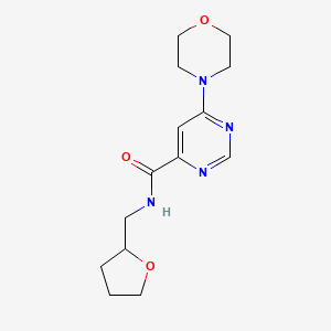 molecular formula C14H20N4O3 B3000305 6-吗啉-N-((四氢呋喃-2-基)甲基)嘧啶-4-甲酰胺 CAS No. 1906529-29-0