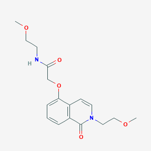 molecular formula C17H22N2O5 B3000313 N-(2-methoxyethyl)-2-[2-(2-methoxyethyl)-1-oxoisoquinolin-5-yl]oxyacetamide CAS No. 898411-85-3