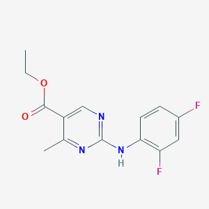 molecular formula C14H13F2N3O2 B3000329 Ethyl 2-[(2,4-difluorophenyl)amino]-4-methylpyrimidine-5-carboxylate CAS No. 2270909-91-4